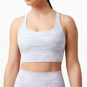 LULULEMON Incognito Camo Alpine White Multi Energy Long Line B-D‎ Cup Bra Size 6